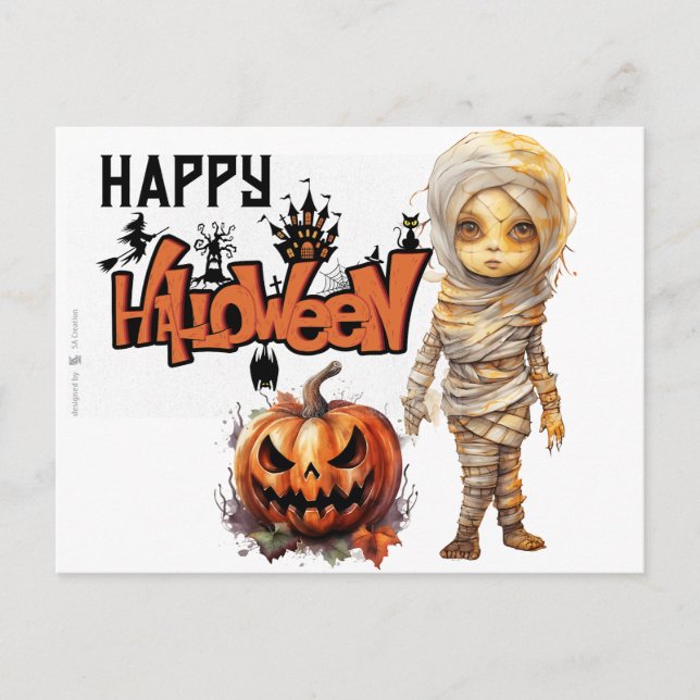 Cartão Postal De Festividades Feliz Halloween Mummy (Frente)