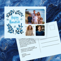 Feliz Hanukkah Botanical Watercolor CUSTOM 3 Foto
