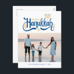 Cartão Postal De Festividades "Feliz Hanukkah" Dourado Menorah<br><div class="desc">"Feliz Hanukkah" Dourado Menorah design.</div>
