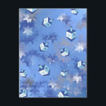 Cartão Postal De Festividades Feliz Hanukkah Falling Star e Dreidels<br><div class="desc">Você está vendo a coleção de Design Lee Hiller. Roupa,  Ofertas e Coleções Lee Hiller Fotografia ou Coleção de Arte Digital. Você pode ver sua fotografia da Nature em http://HikeOurPlanet.com/ e seguir seu blog de caminhada no Hot Primavera National Park.</div>