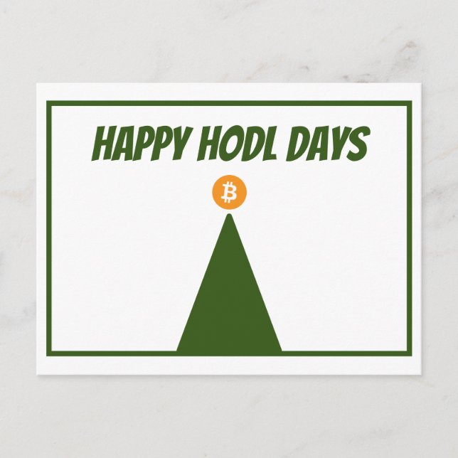 Cartão Postal De Festividades Feliz HODL Days Bitmoney Cartão de Natal (FLAT) (Frente)