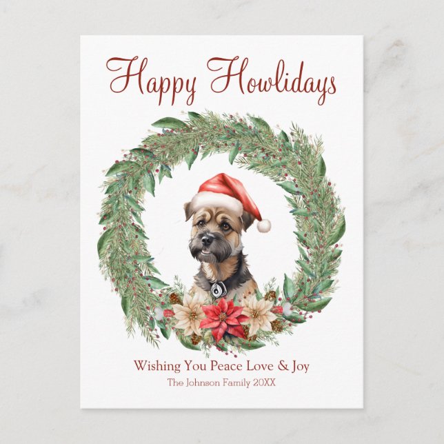 Cartão Postal De Festividades Feliz Howlidays Cairn Terrier Dog (Frente)