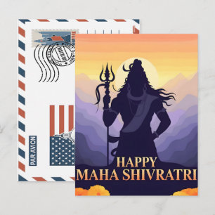 Cartão Postal De Festividades Feliz maha shivratri com o senhor shiva