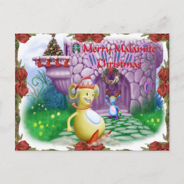 Cartão Postal De Festividades Feliz Malamite Natal! (Frente)