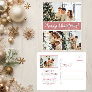 Cartão Postal De Festividades Feliz Natal 4 Fotos