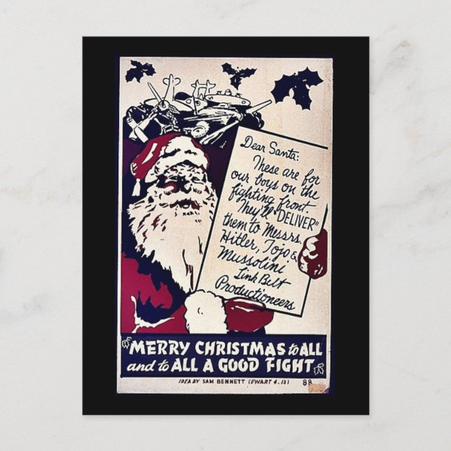 Cartão Postal De Festividades Feliz Natal a tudo (Frente)