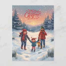 Cartão Postal De Festividades Feliz Natal & Ano Novo Feliz