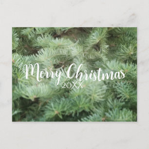 Cartão Postal De Festividades FELIZ NATAL Árvore de Pinheiro Verde de Natal