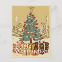 Feliz Natal Árvore Presentes Estilo Retro