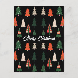 Cartão Postal De Festividades Feliz Natal Árvores Festivas