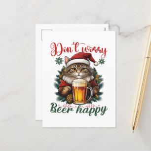 Cartão Postal De Festividades Feliz Natal bar de arte da cerveja