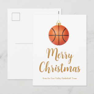 Cartão Postal De Festividades Feliz Natal Basquete Personalizado Legal