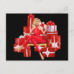 Cartão Postal De Festividades Feliz Natal Bebê Querido Presente de Natal