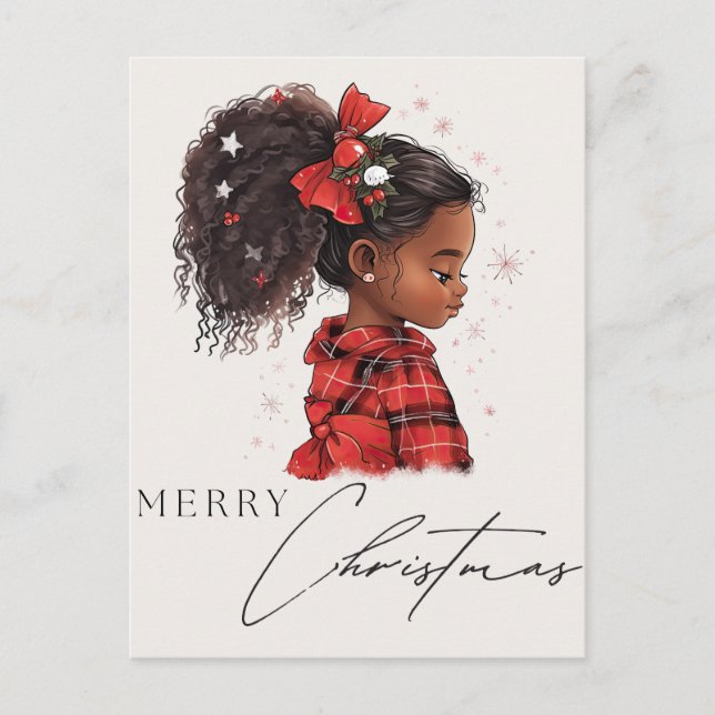 Cartão Postal De Festividades Feliz Natal Black Girl Magic Melanin Xmas Divertid (Frente)
