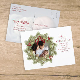 Cartão Postal De Festividades Feliz Natal Botânico Férias de inverno