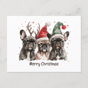 Cartão Postal De Festividades Feliz Natal - Cães-Rebelde Franceses