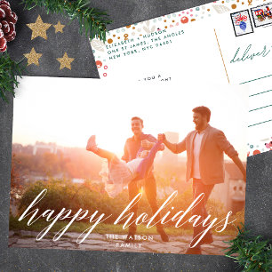 Cartão Postal De Festividades Feliz Natal Caligrafia Foto de Natal