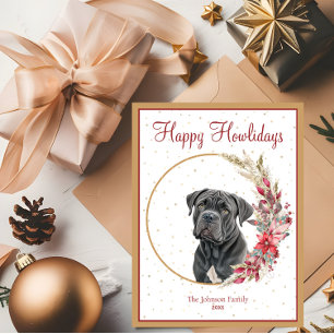 Cartão Postal De Festividades Feliz Natal Cane Corso Cachorro Fofo