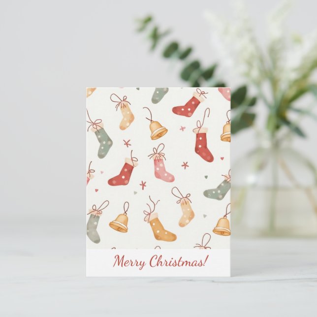 Cartão Postal De Festividades Feliz Natal! Cartão de Natal.  (Em pé/Frente)