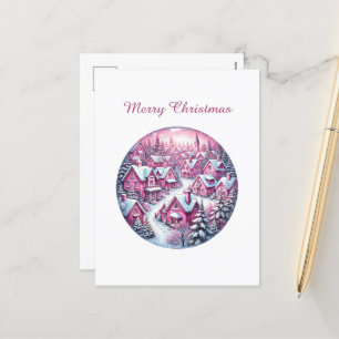 Cartão Postal De Festividades Feliz Natal - Cidade Rosa