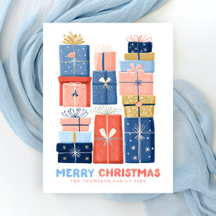 Cartão Postal De Festividades Feliz Natal Colorido 