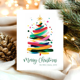 Cartão Postal De Festividades Feliz Natal Colorido