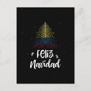 Cartão Postal De Festividades Feliz Natal com a bandeira da Colômbia
