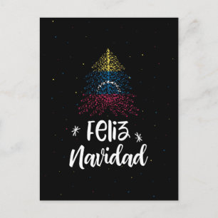 Cartão Postal De Festividades Feliz Natal com a bandeira da Venezuela