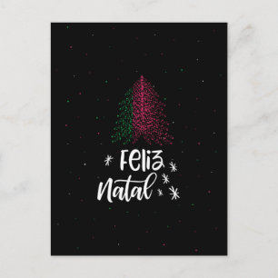 Cartão Postal De Festividades Feliz Natal com a bandeira de Portugal