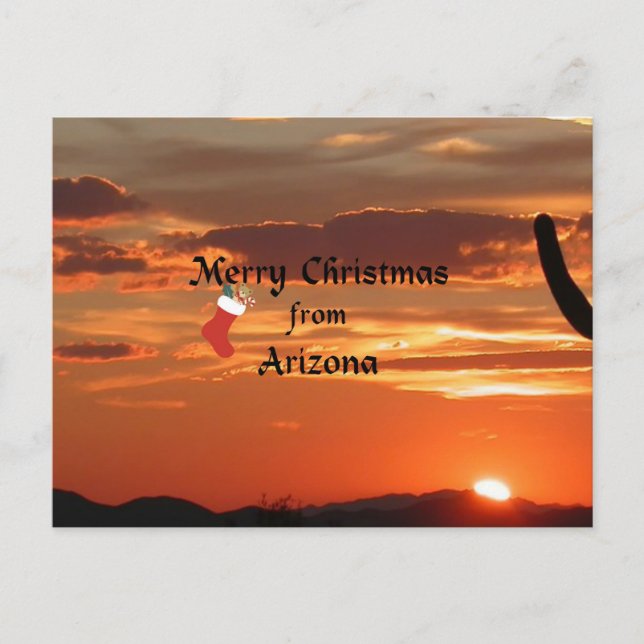 Cartão Postal De Festividades Feliz Natal da Arizona (Frente)