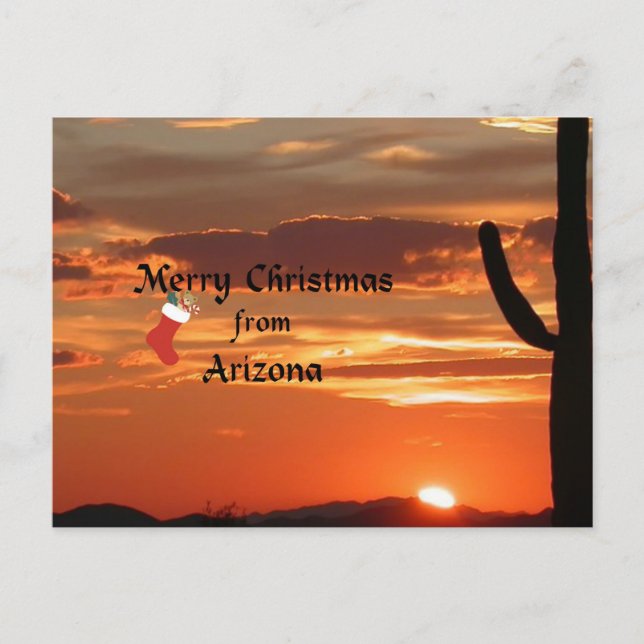Cartão Postal De Festividades Feliz Natal da Arizona (Frente)