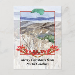 Cartão Postal De Festividades Feliz Natal da Carolina do Norte Blue Ridge