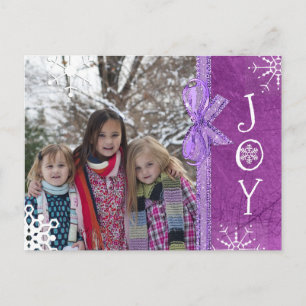 Cartão Postal De Festividades Feliz Natal da Família de Fotos Personalizada Pú