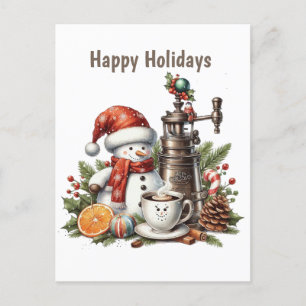 Cartão Postal De Festividades Feliz Natal de café