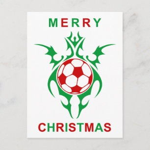 Cartão Postal De Festividades Feliz Natal de futebol tribal