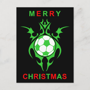 Cartão Postal De Festividades Feliz Natal de futebol tribal