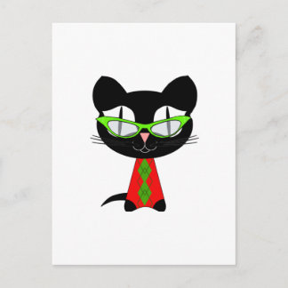 Cartão Postal De Festividades Feliz Natal de um Gatinho Legal