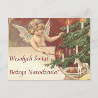 Cartão Postal De Festividades Feliz Natal de Wesolych Swiat Bozego Narodzenia