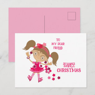 CARTÃO POSTAL DE FESTIVIDADES FELIZ NATAL DESEJO DE FÉRIAS PARA AMIGO