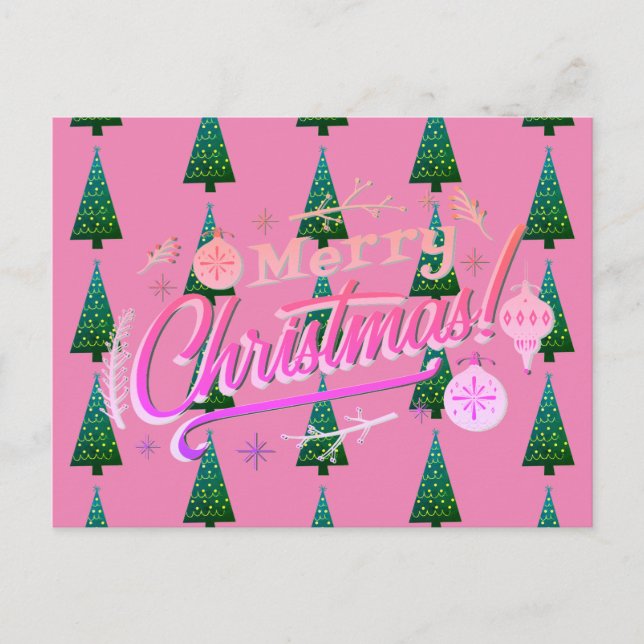 Cartão Postal De Festividades Feliz Natal - design Xmas personalizável (Frente)