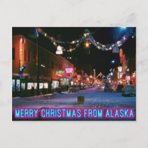 Cartão Postal De Festividades Feliz Natal do Alasca