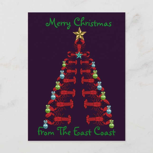Cartão Postal De Festividades Feliz Natal do Cartaz da Costa Leste (Frente)