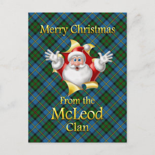 Cartão Postal De Festividades Feliz Natal do Clã McLeod