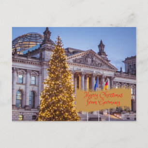 Cartão Postal De Festividades Feliz Natal do edifício Bundestag alemão
