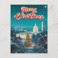 Feliz Natal Do Retro Vintage Do Washington Dc