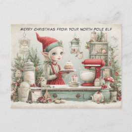 Cartão Postal De Festividades Feliz Natal do Seu Elfo do Polo Norte | Fofo