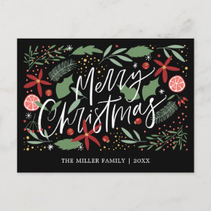 Cartão Postal De Festividades Feliz Natal Doodle Férias