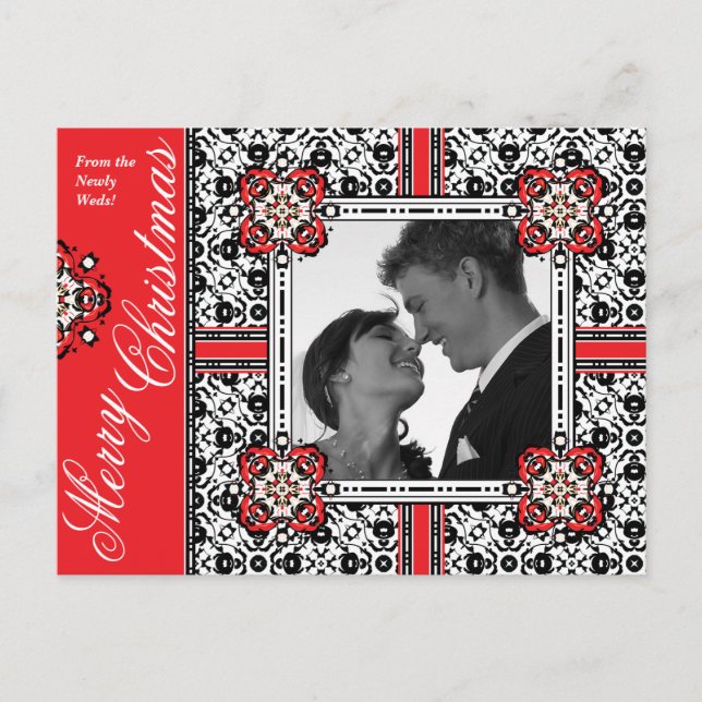 Cartão Postal De Festividades Feliz Natal dos Newly Weds (Frente)