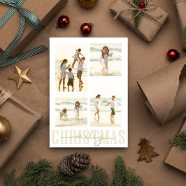 Cartão Postal De Festividades Feliz Natal Dourado Caligrafia 5 Foto