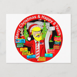 Cartão Postal De Festividades Feliz Natal e Feliz 8 Anos